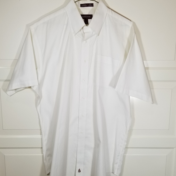 Nordstrom Smartcare White Short Sleeve Shirt 16 - Picture 7 of 16